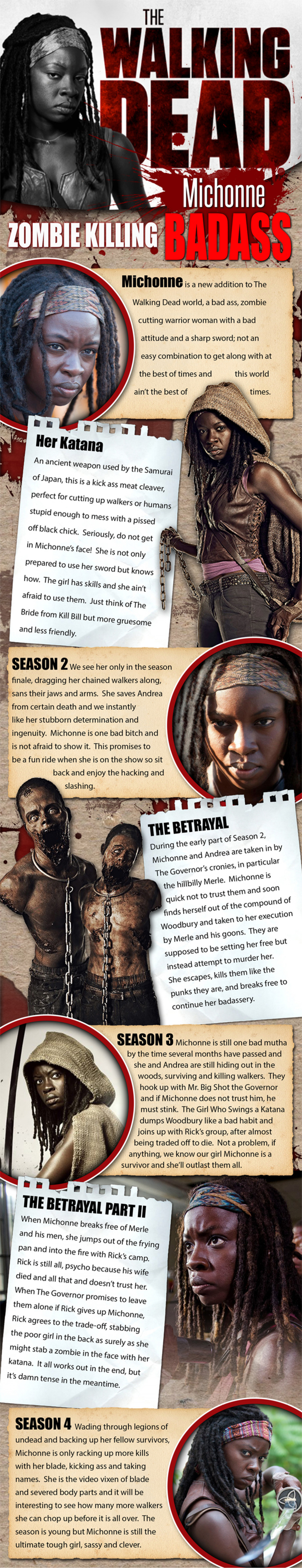 The Walking Dead- The Evolution of Michonne Infographic