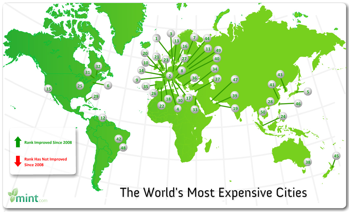 The World's Most Expensive Cities Visual.ly