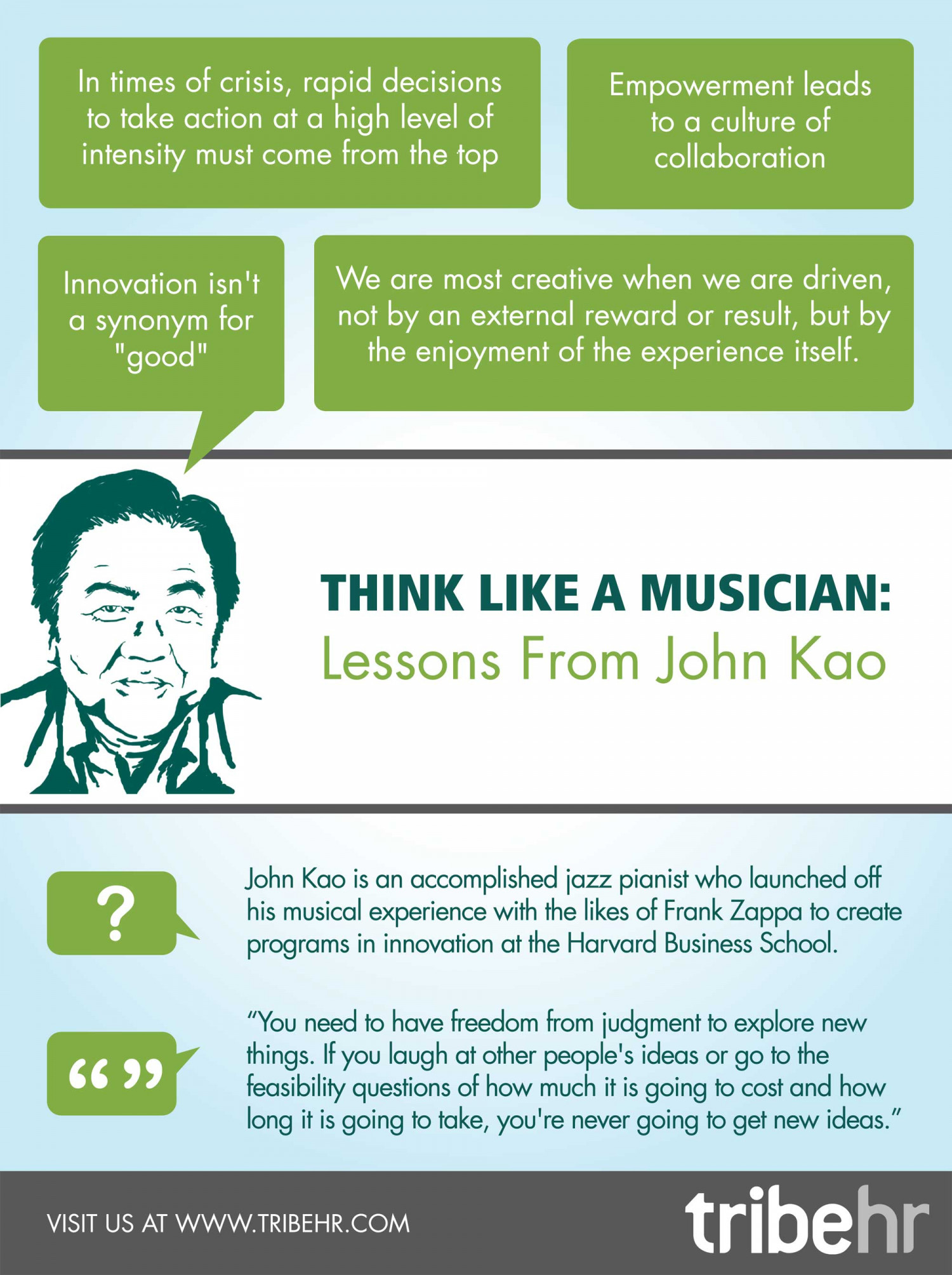 Think Like a Musician: HR Lessons from John Kao Infographic
