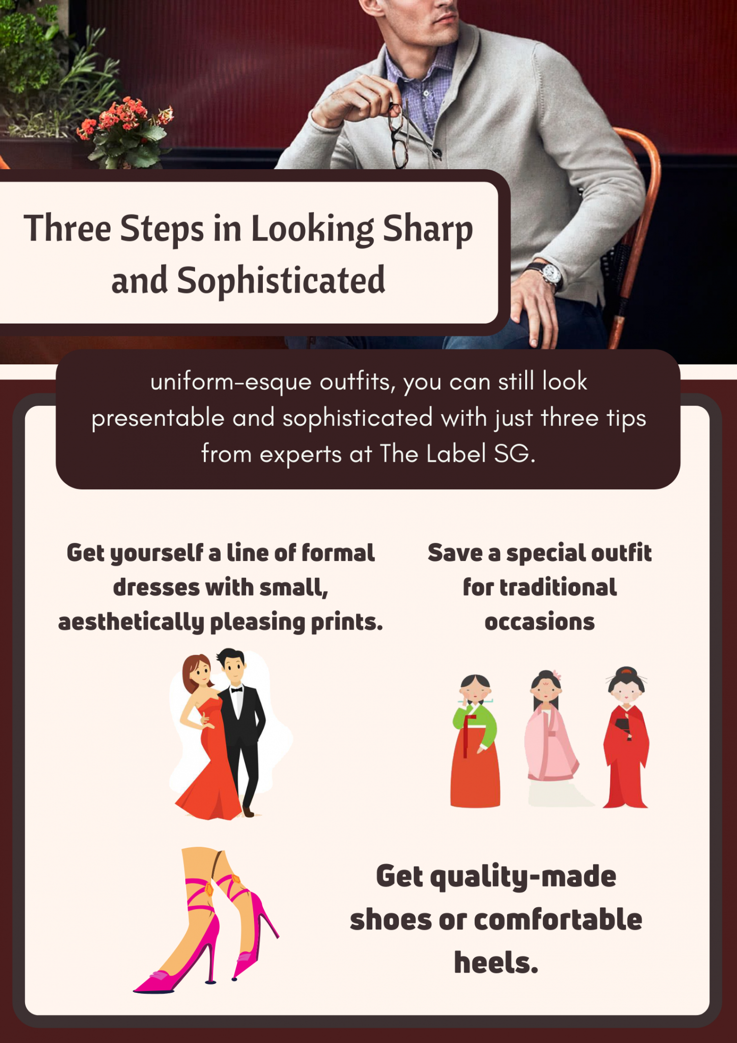 Three Steps in Looking Sharp and Sophisticated Infographic