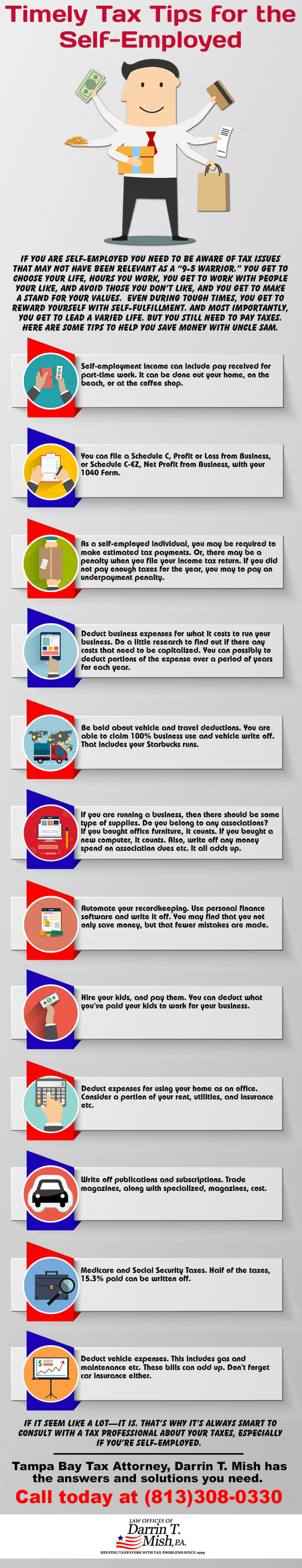 Timely Tax Tips for the Self Employed Infographic