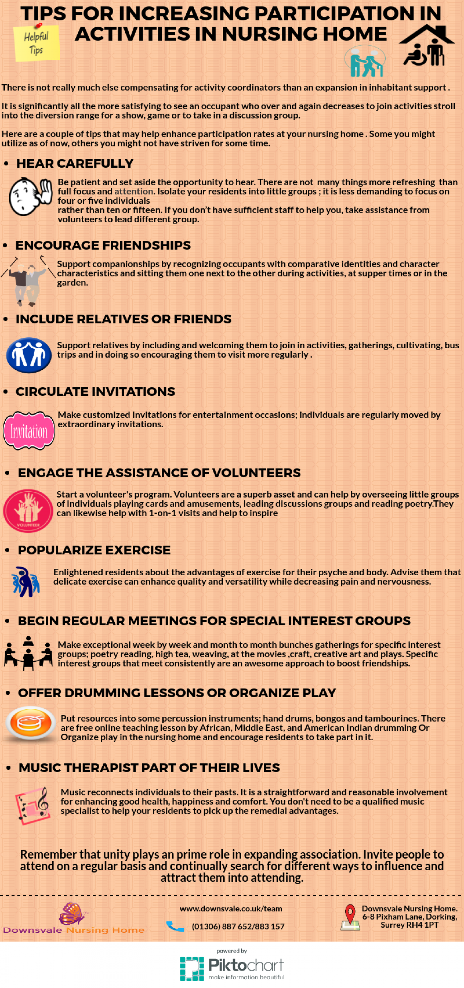 Tips for Increasing Participation in Activities in Nursing Home  Infographic