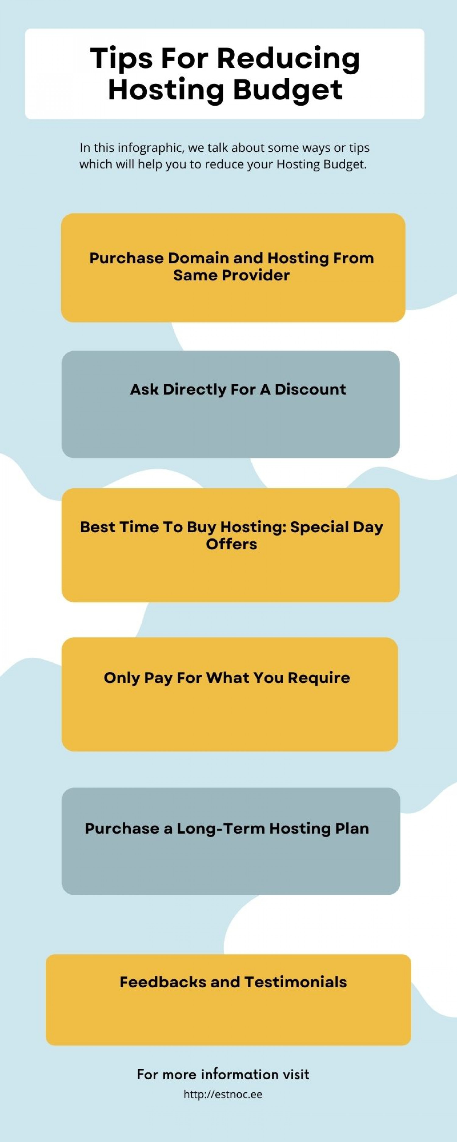 Tips For Reducing Hosting Budget Infographic