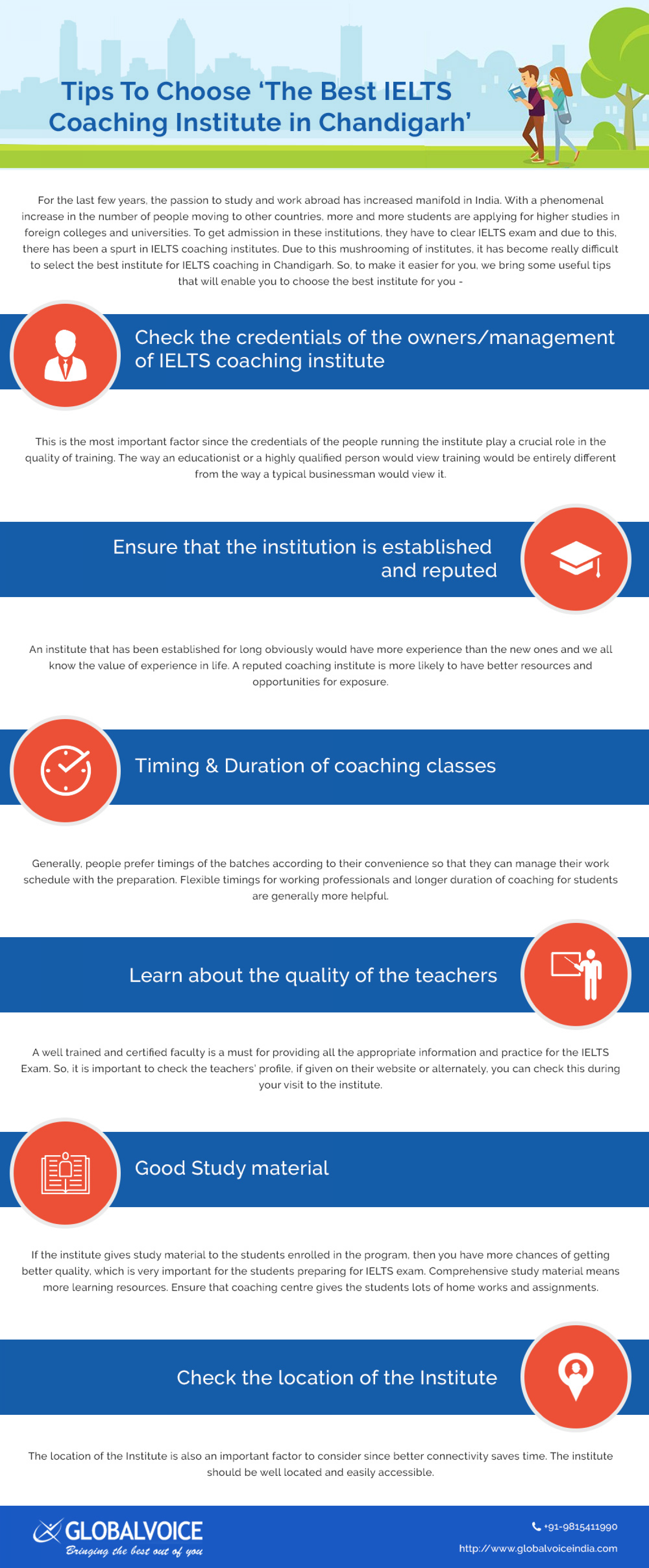 Tips To Choose The Best IELTS Coaching Institute in Chandigarh Infographic