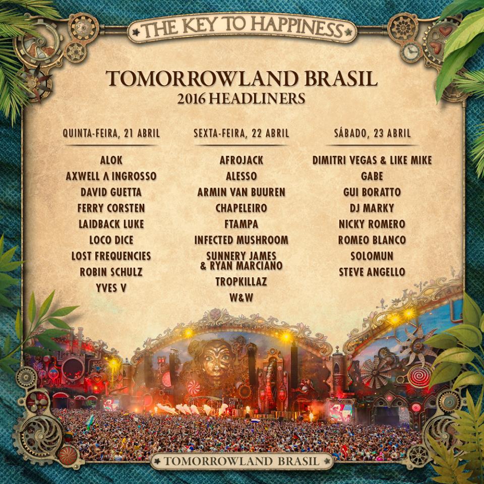 Tomorrowland 2016 Brasil Lineup Visual.ly