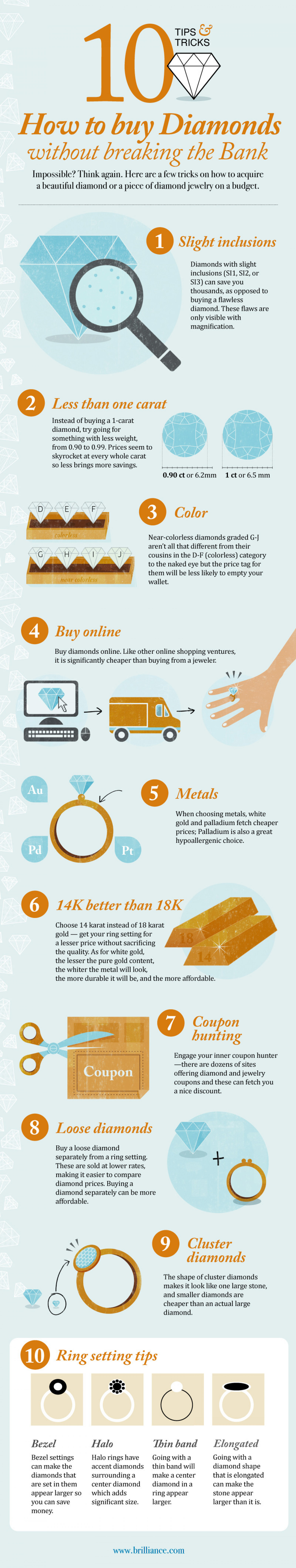 Top 10 Diamond Buying Tips Infographic