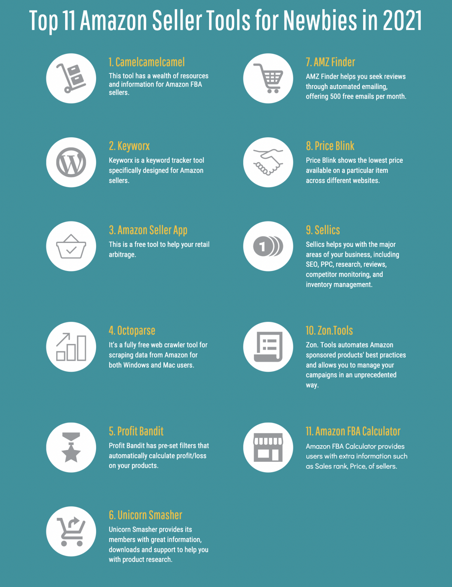 Top 11 Amazon Seller Tools for Newbies in 2021 Infographic