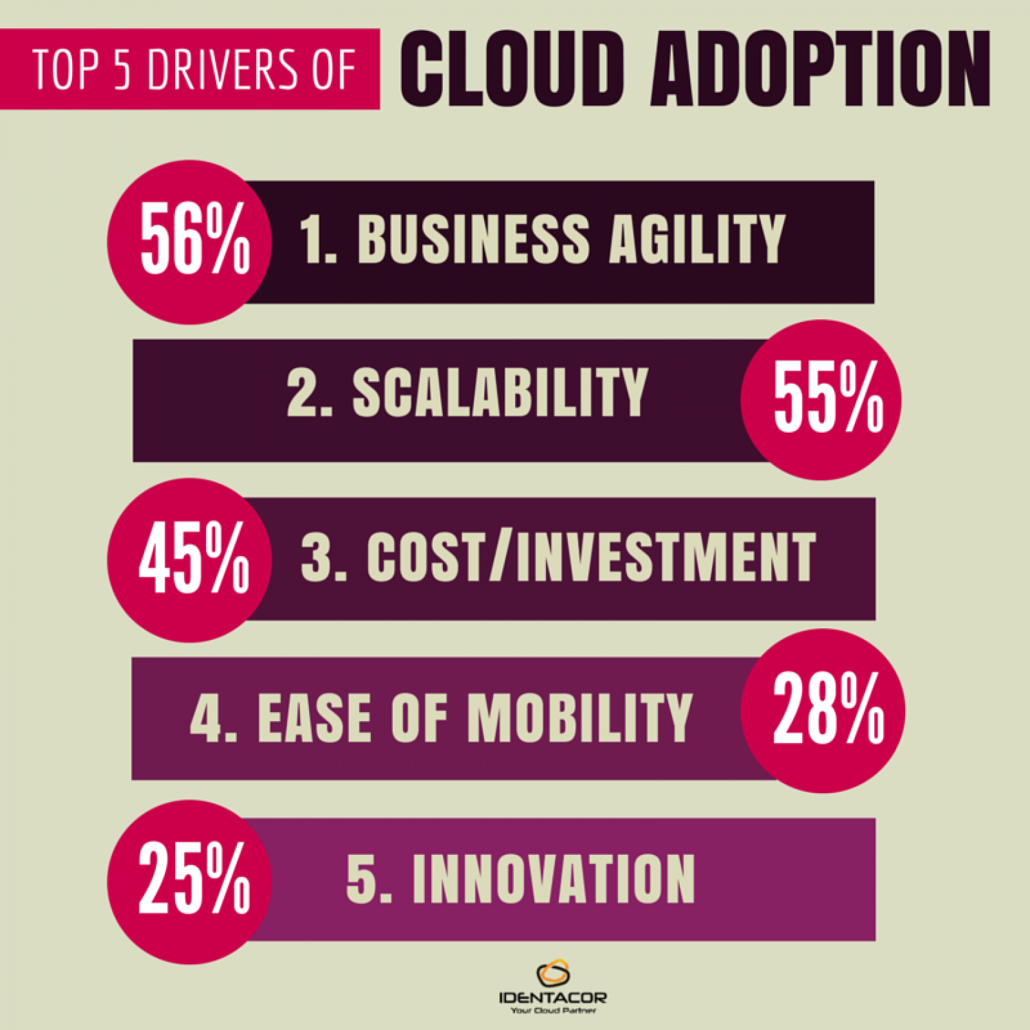 Top 5 Drivers of Cloud Adoption Infographic