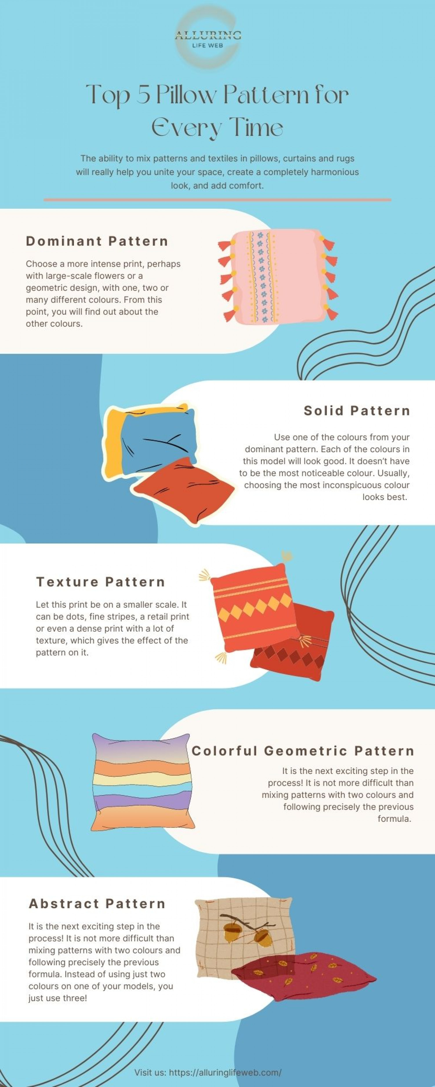 Top 5 Pillow Pattern for Every Time Infographic