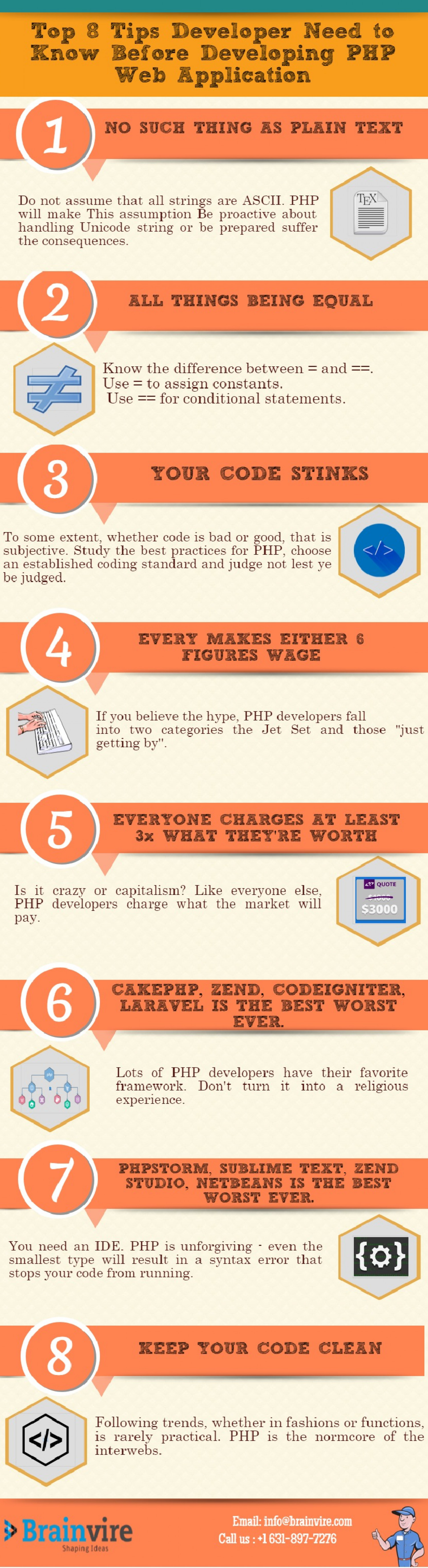 Top 8 Tips Developer Need to Know Before Developing PHP Web Application Infographic