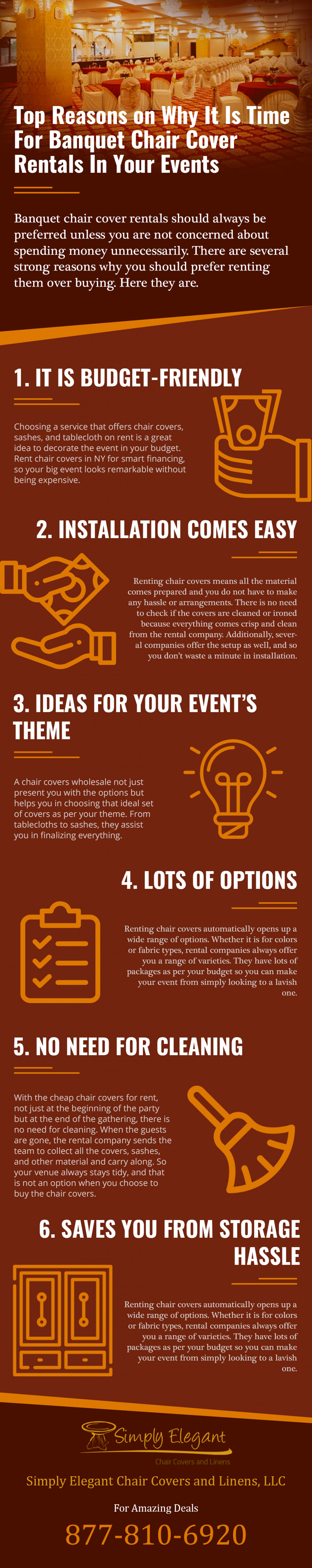 Top Reasons on Why It Is Time for Banquet Chair Cover Rentals in Your Events Infographic