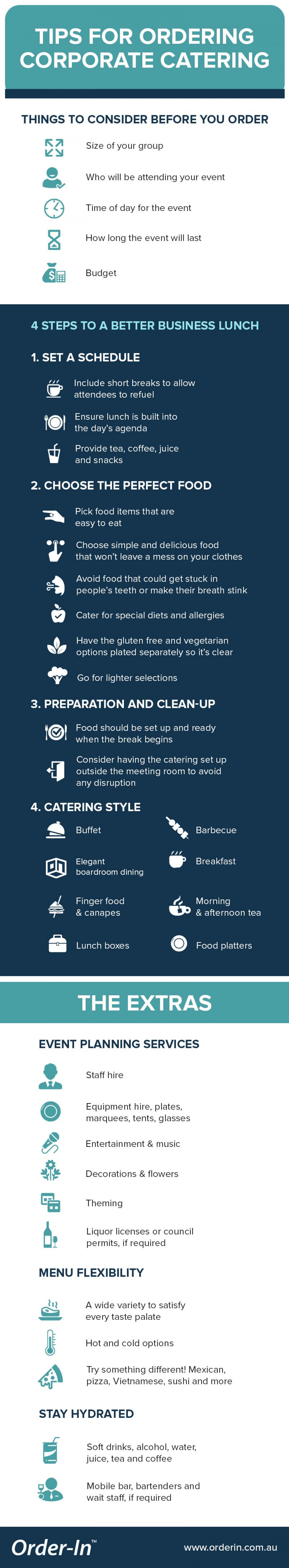 Top tips for ordering corporate catering  Infographic