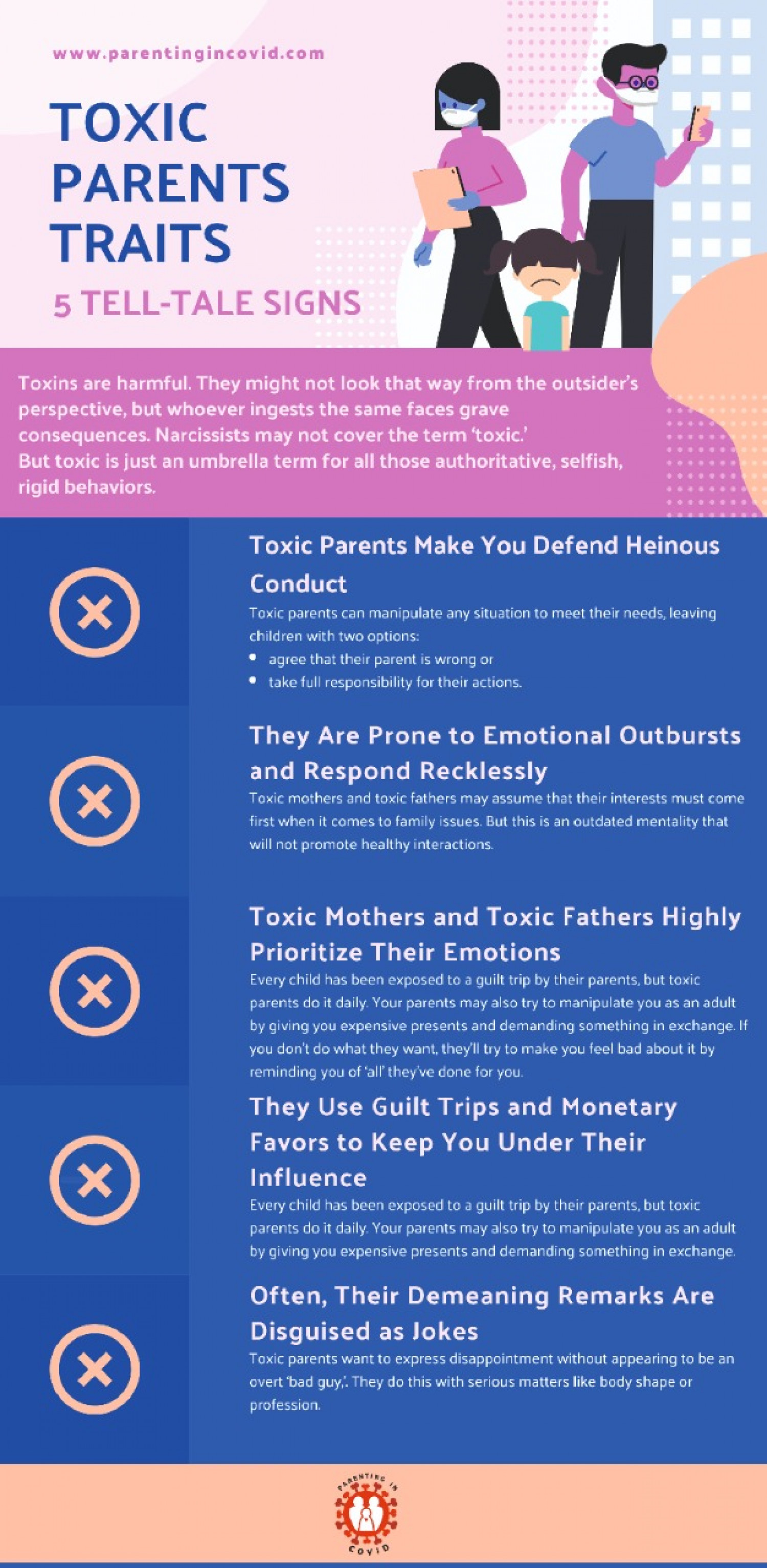 Toxic Parents - 5 Tell-Tale Signs Infographic