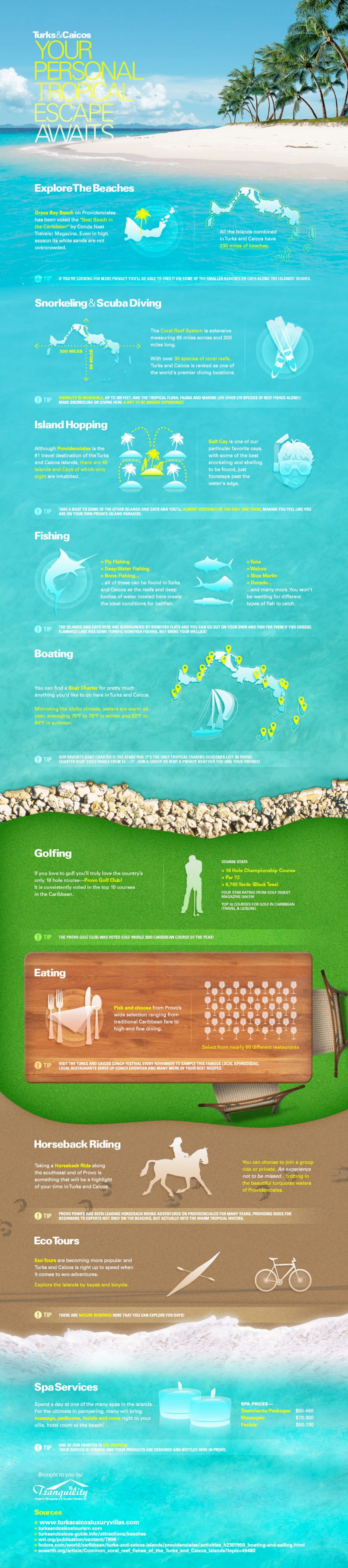 Turks & Caicos Beach Vacations Infographic