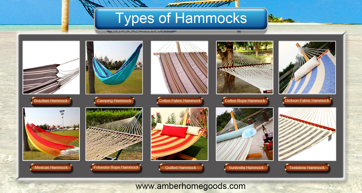 Types Of Hammocks from Amber Home Goods Infographic