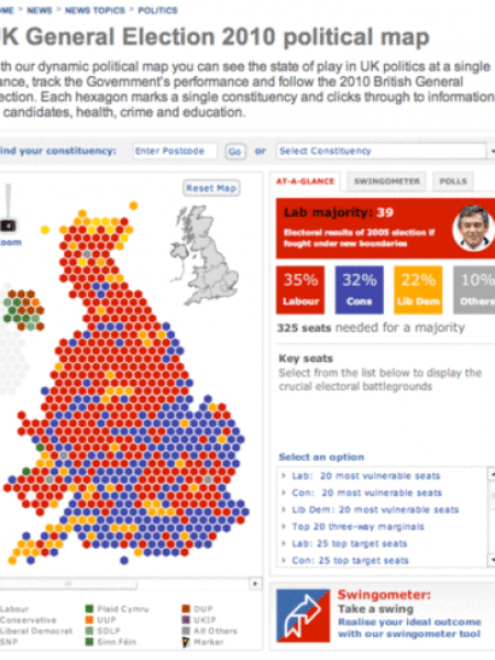 UK General Election 2010 Political Map Infographic