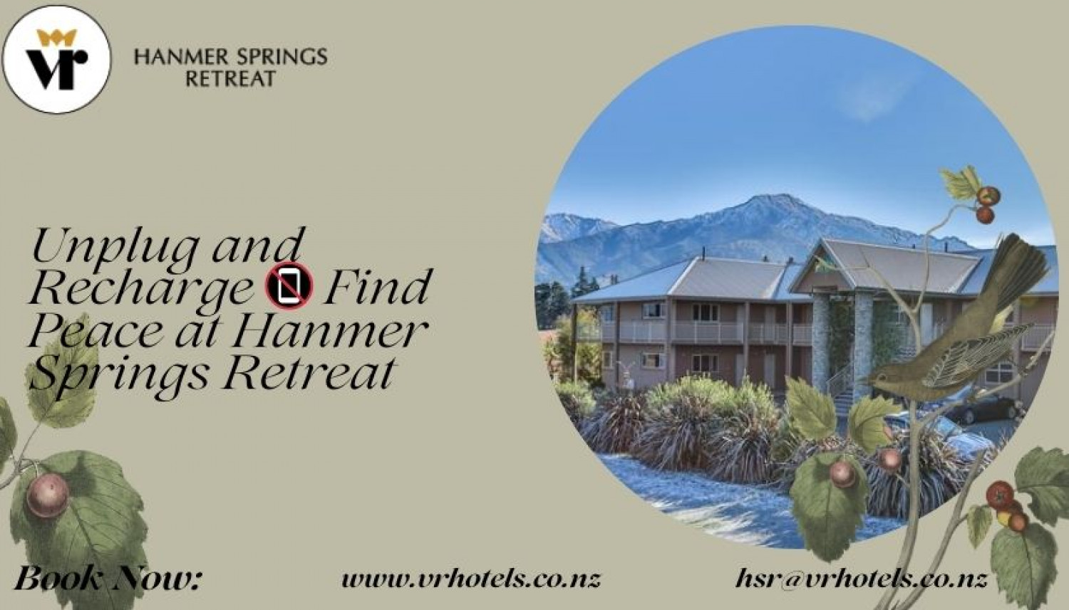 Unplug and Recharge find Peace at Hanmer Springs Retreat Infographic