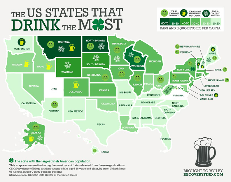 Us States That Drink The Most Map Visual Ly
