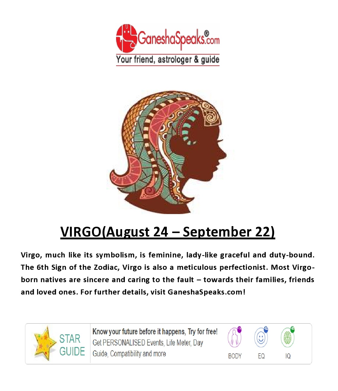Virgo Sun sign Astrology from Visual.ly