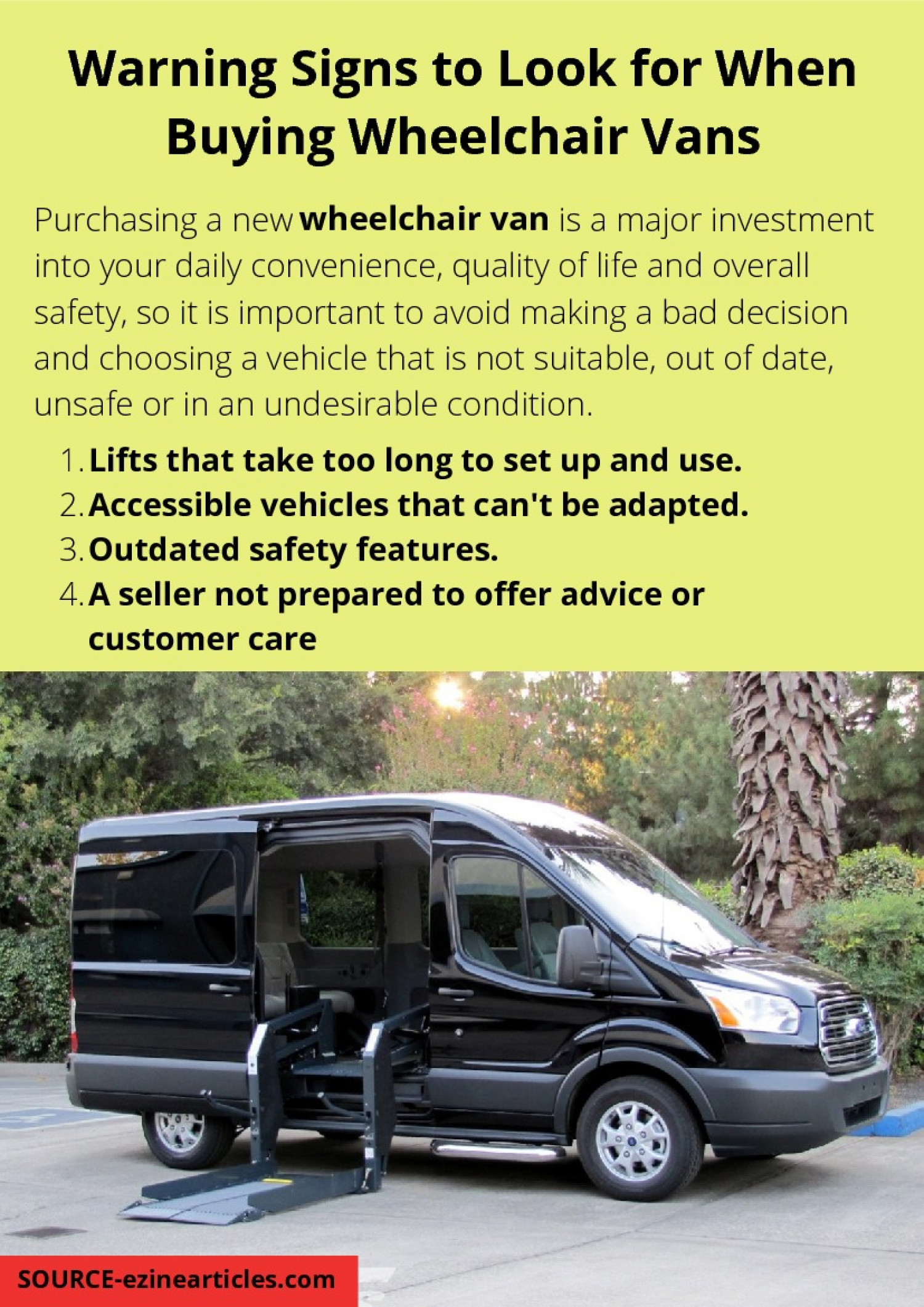 Warning Signs to Look for When Buying Wheelchair Vans Infographic