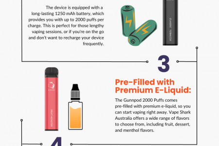 What are The Features and Benefits of the Gunnpod 2000 Puffs Infographic