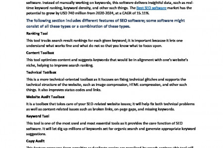 What are the must-have features and benefits of SEO software Infographic