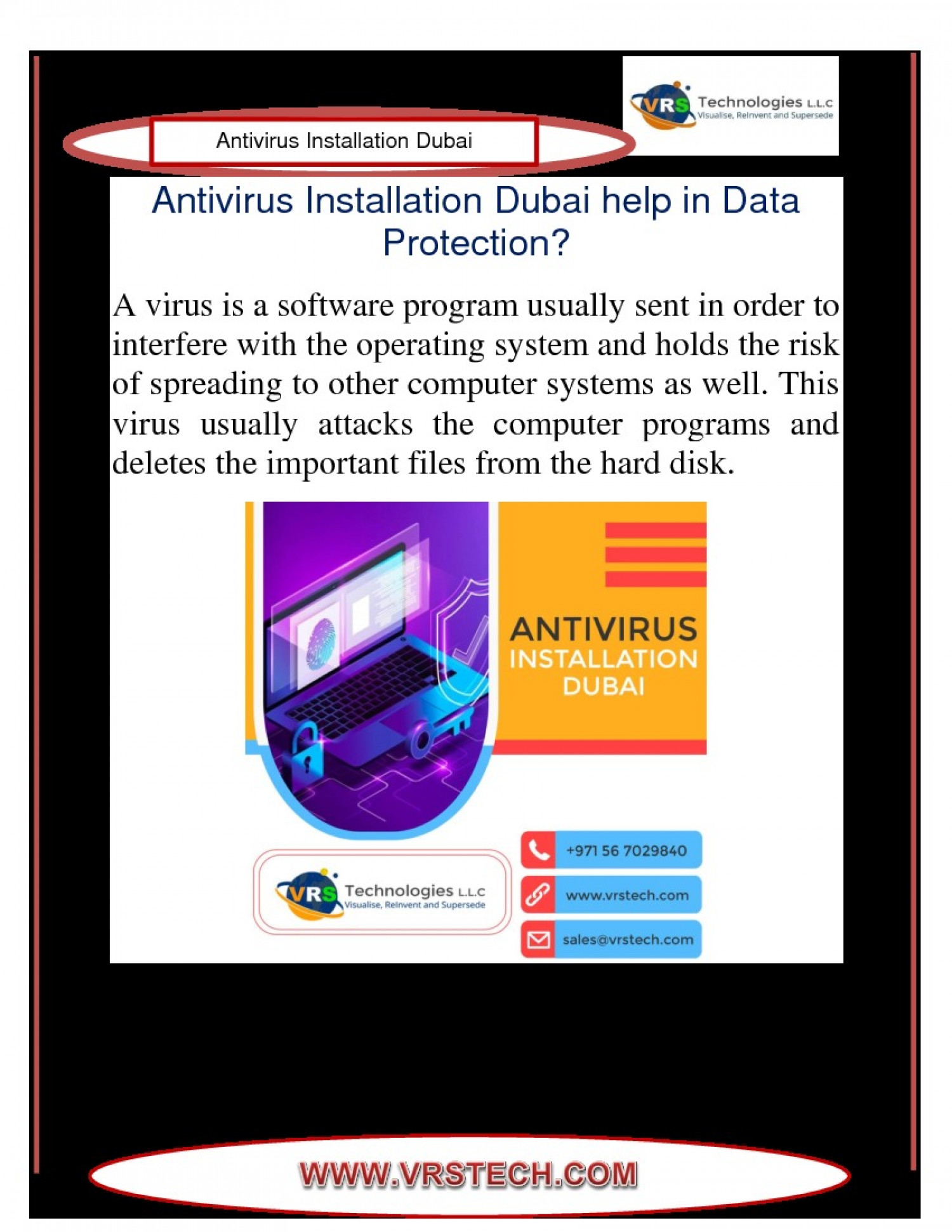 What are the Uses of Antivirus Installation Dubai? Infographic