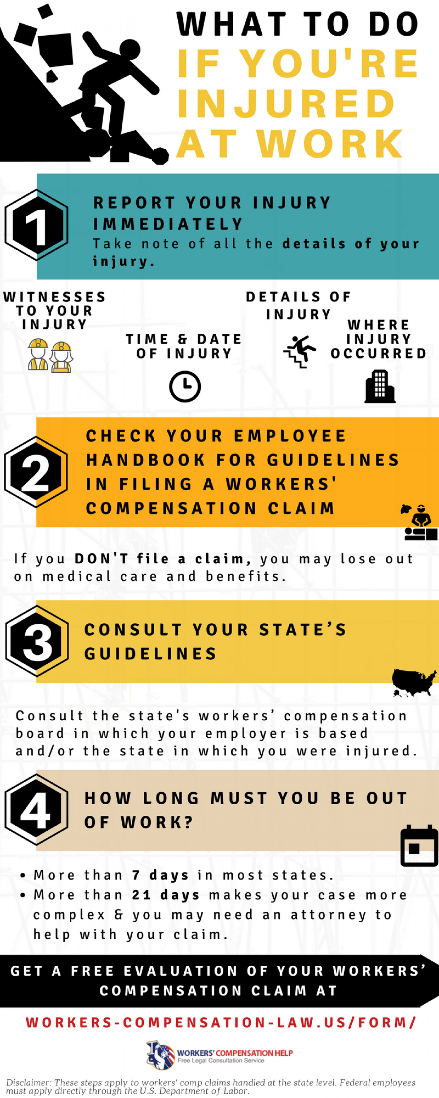 What To Do If You're Injured At Work Infographic