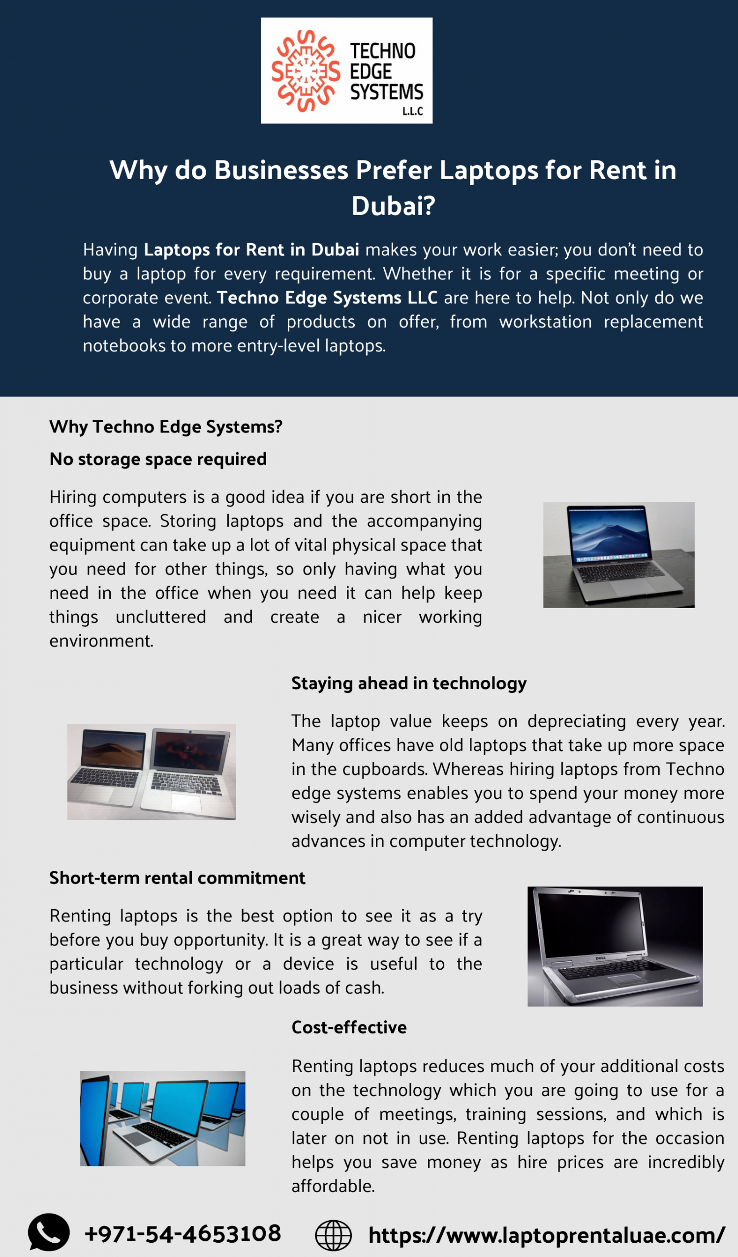 Why do Businesses Prefer Laptops for Rent in Dubai? Infographic