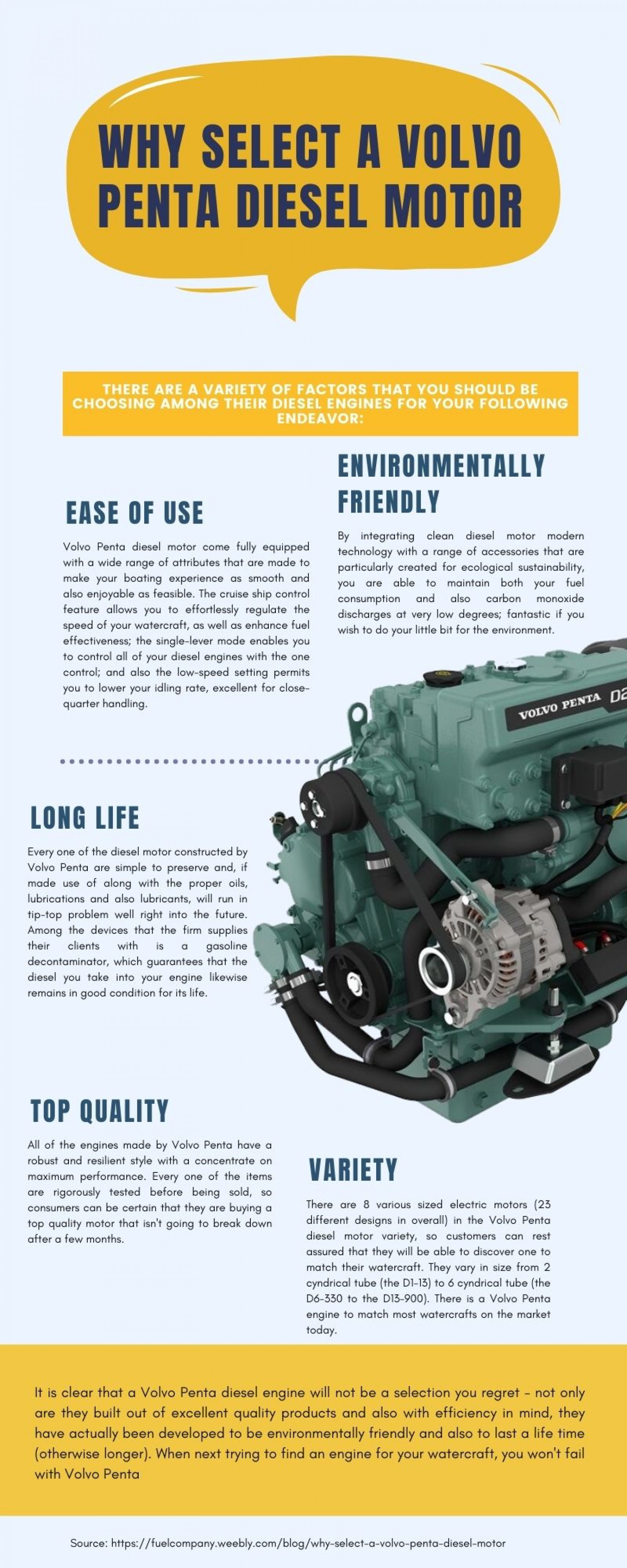WHY SELECT A VOLVO PENTA DIESEL MOTOR Infographic