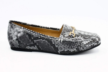 Women’s Snakeskin Slip-On Sneakers with Golden Buckle Infographic