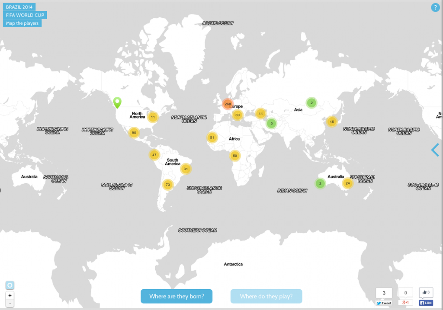 World Cup 2014 - Map The Players Infographic