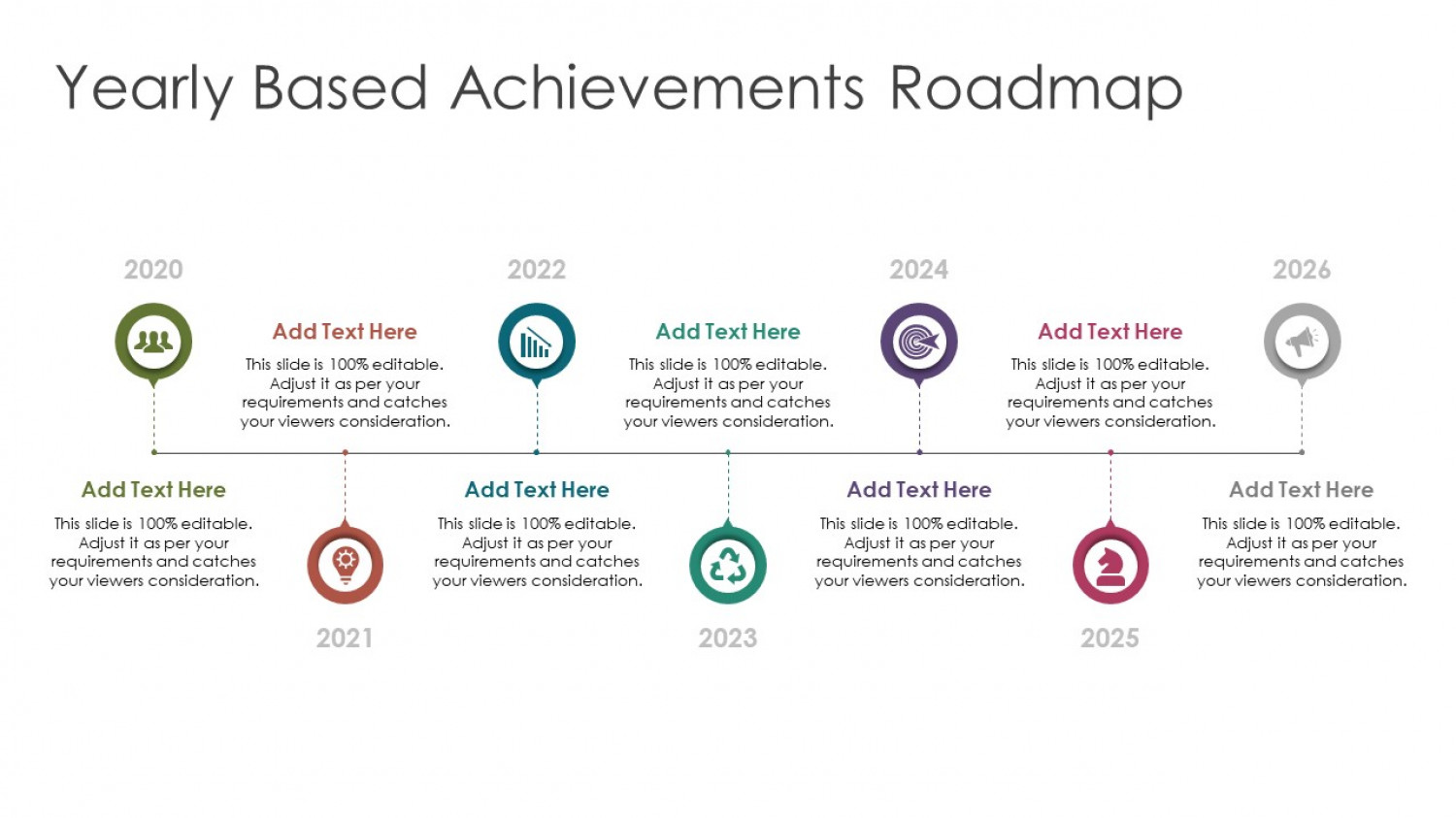 Yearly Based Achievements PowerPoint Roadmap Infographic