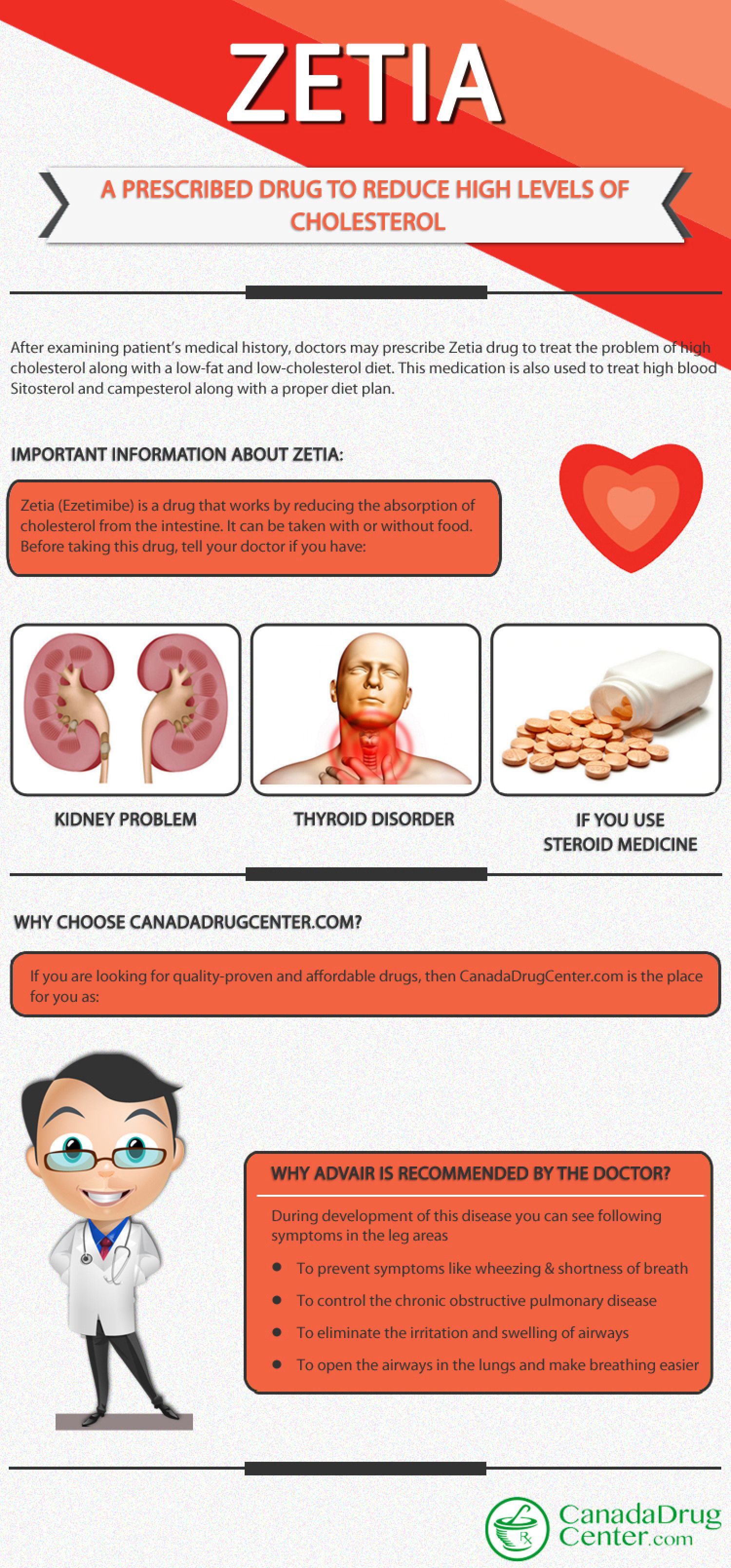 Zetia: A Prescribed Drug to Reduce High Levels of Cholesterol Infographic